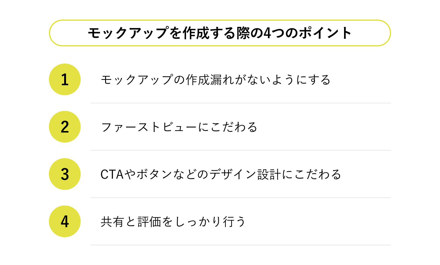 モックアップを作成する際の4つのポイント