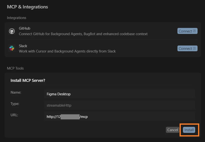 CursorにMCPでつなぎ自動で実装している画像